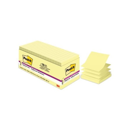 3M Post-it Super Sticky Notes, 3inx3in, Yellow, 18PK R33018SSCYCP